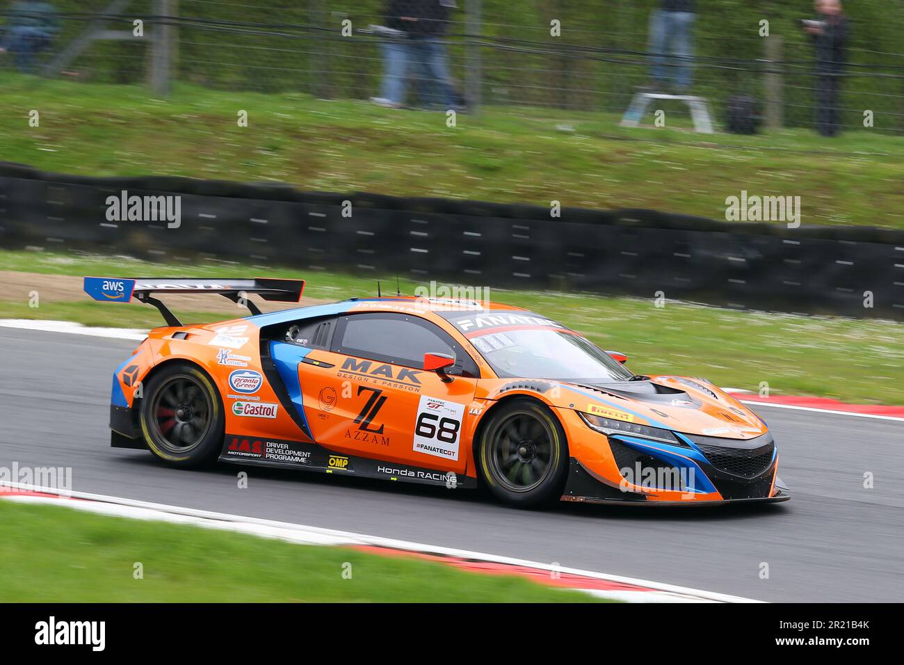Erwin Zanotti - Nova Race -  driving Honda NSX GT3 number 68 in the 2023 GT World Challenge Europe Sprint Cup at Brands Hatch in May 2023 Stock Photo