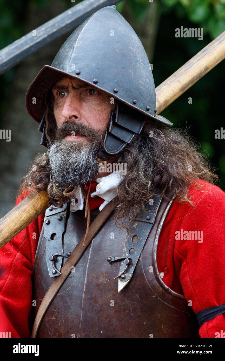 English Civil War Society members take part in the re-enactment of the Battle of Chippenham.The battle took place in 1643 during the English civil war Stock Photo