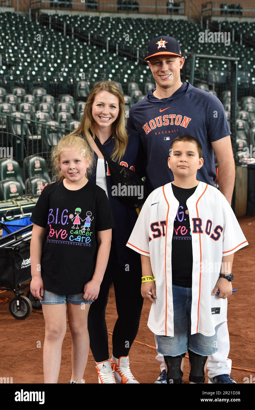 Houston Astros relief pitcher Phil Maton (88) poses with his wife (left ...