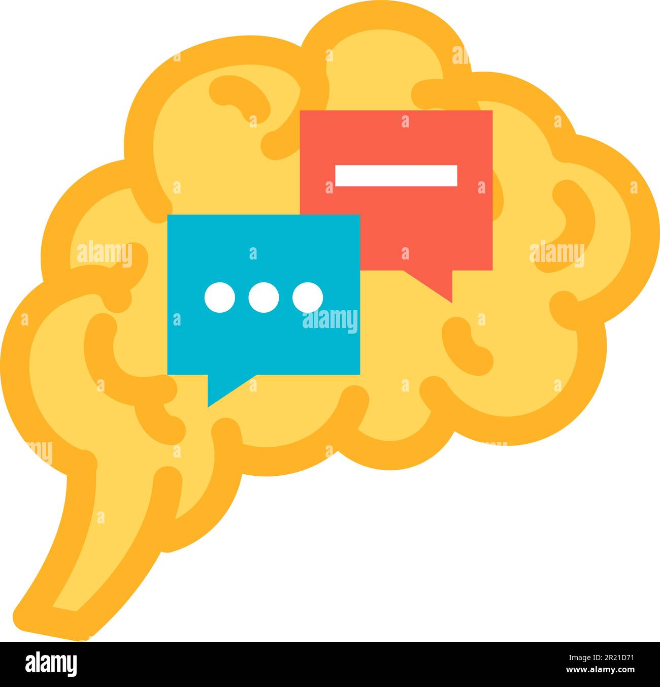 Function communication of human brain icon vector. Mind functional for