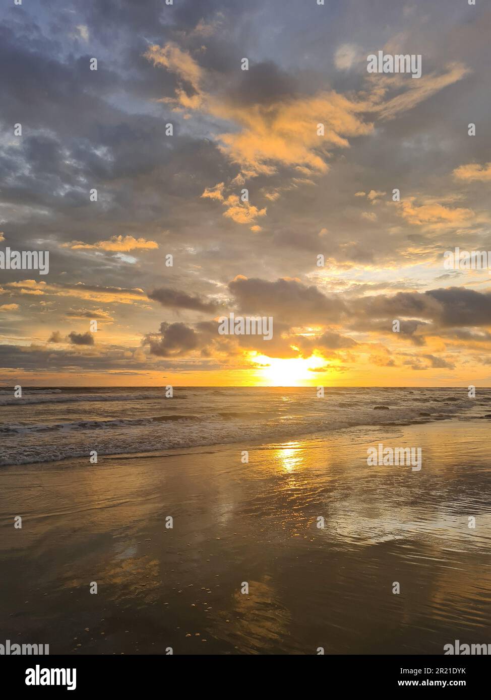Dramatic sunset twilight theme. Scenic vacation photo background Stock Photo