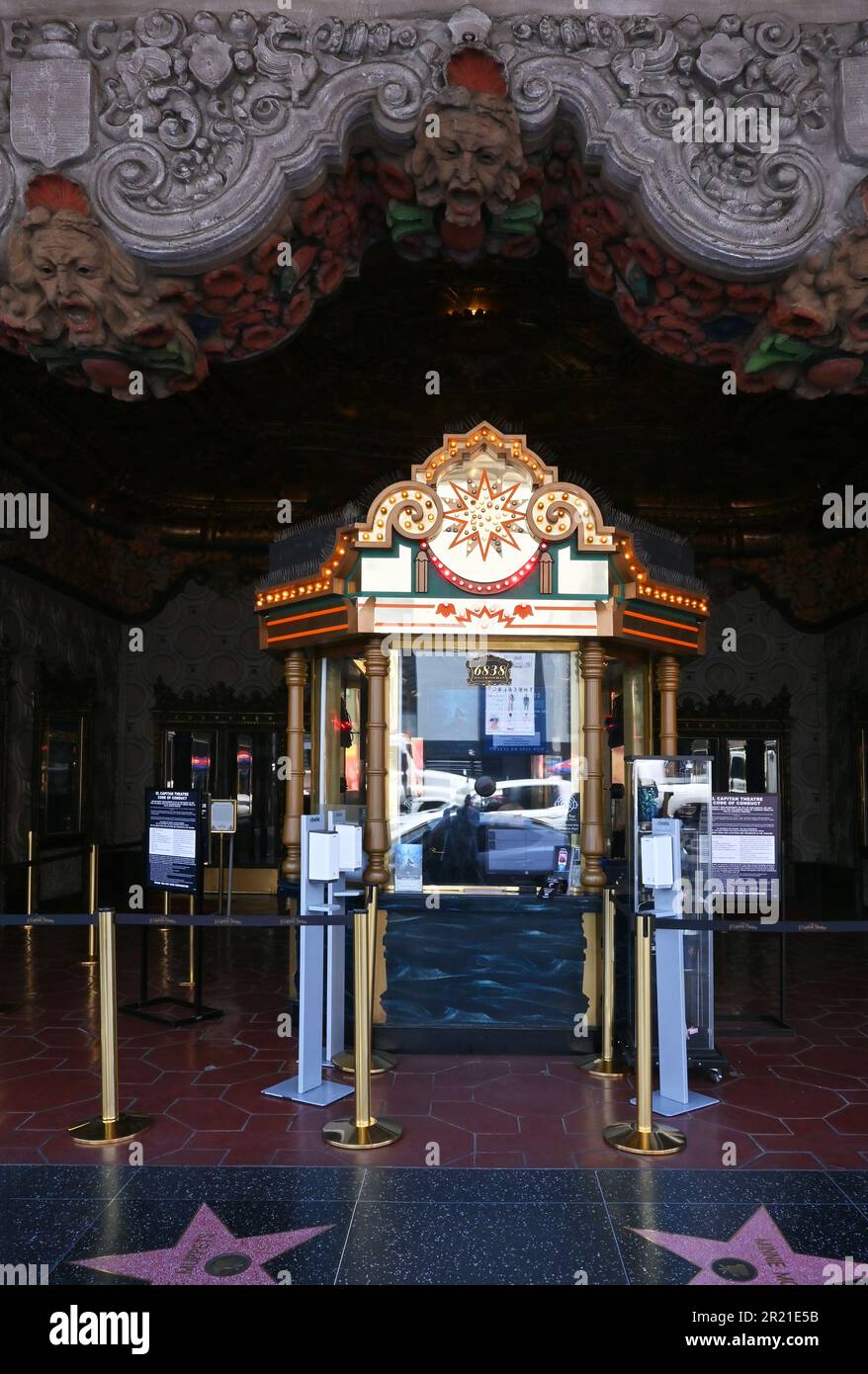 HOLLYWOOD, CALIFORNIA - 12 MAY 2023: The Ticket Booth at The El Capitan Theatre on Hollywood Boulevard. Stock Photo