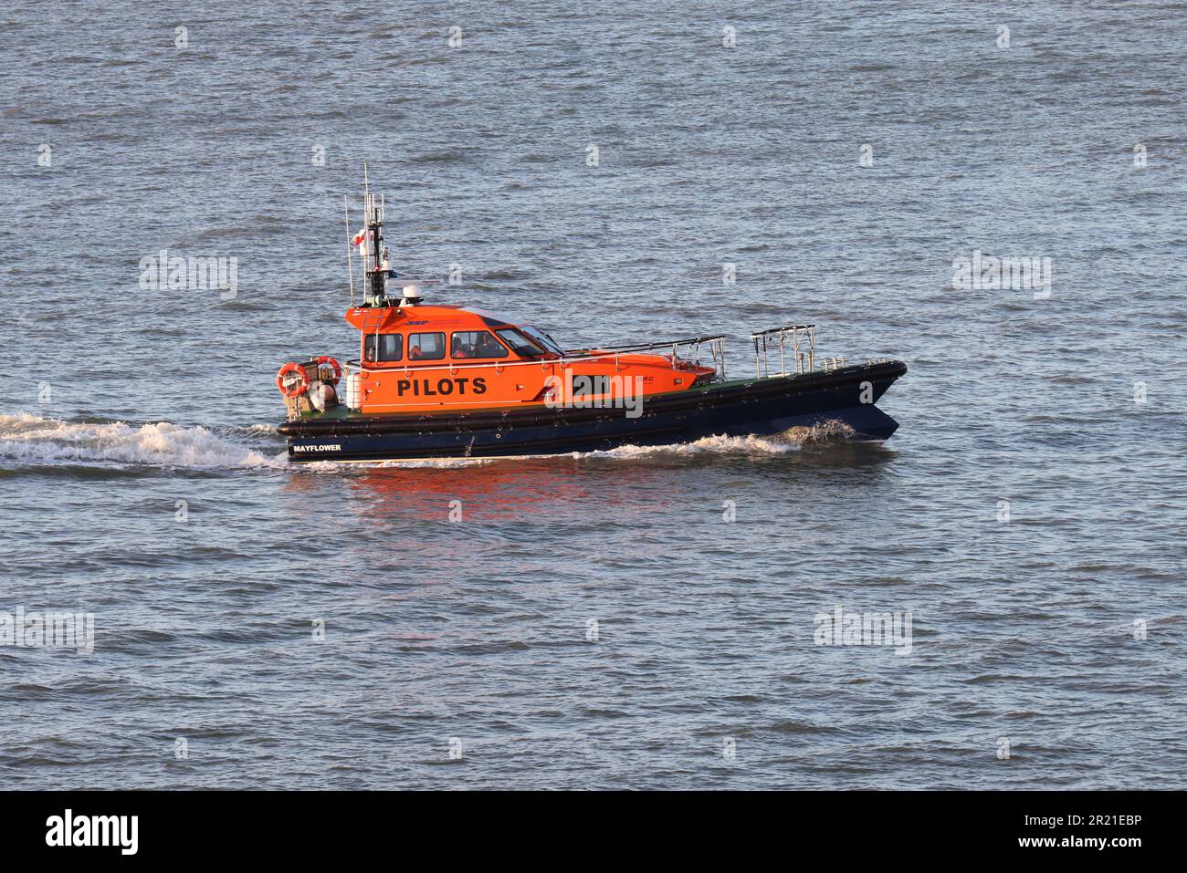 The Associated British Ports pilot boat MAYFLOWER. The Portsmouth based vessel was built by Goodchild Marine in 2022 Stock Photo