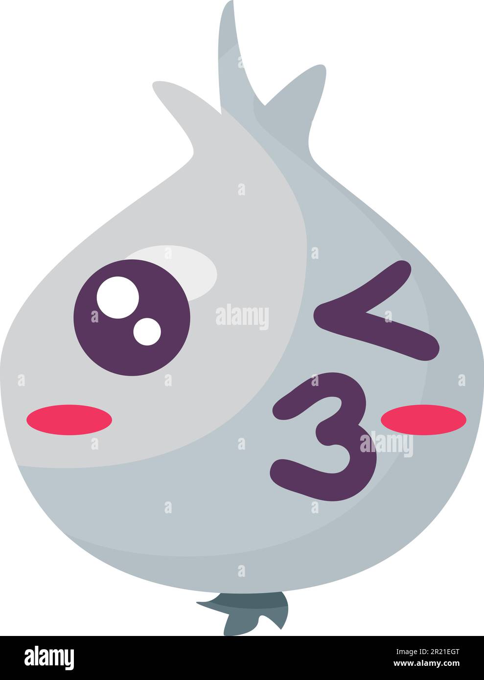 Garlic root vegetable emoji happy emotion vector. Kissing and winking