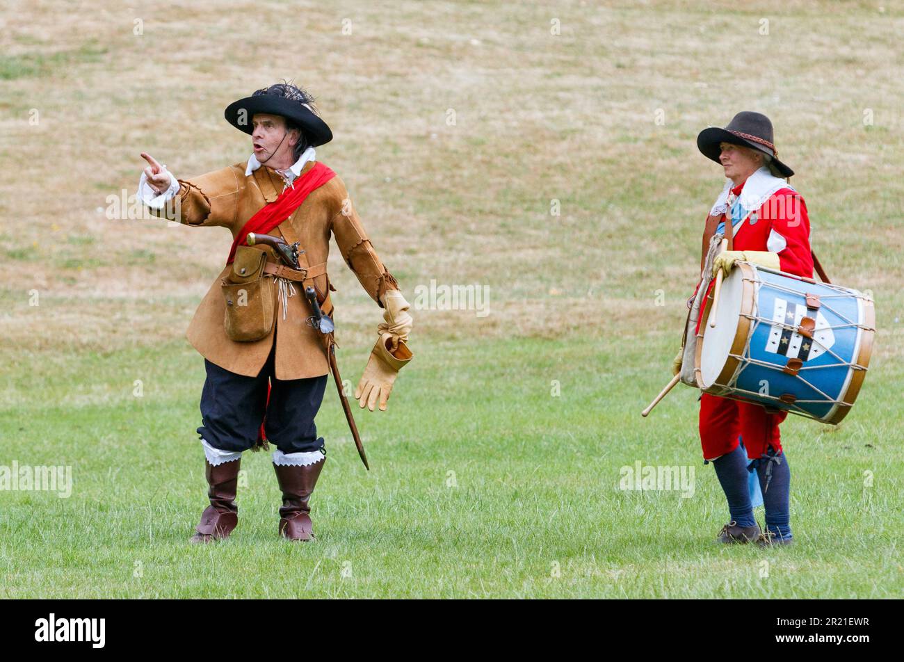 English Civil War Society members take part in the reenactment of the