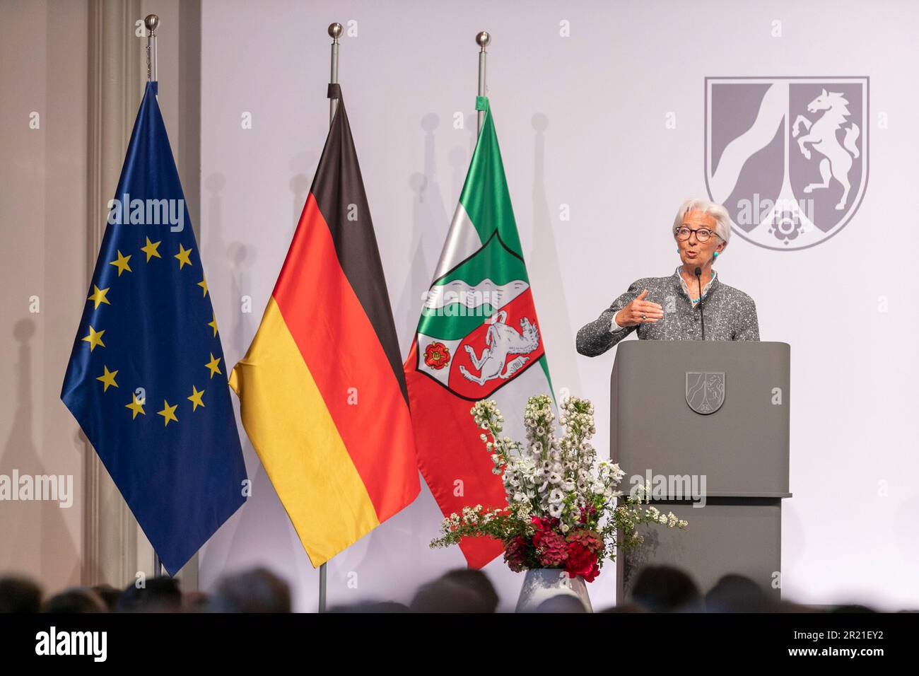 Cologne, Deutschland. 16th May, 2023. Cologne, presentation of the State Prize of the State of North Rhine-Westphalia to former Federal Chancellor Dr. Angela Merkel, May 16, 2023, Flora Cologne. Credit: dpa/Alamy Live News Stock Photo