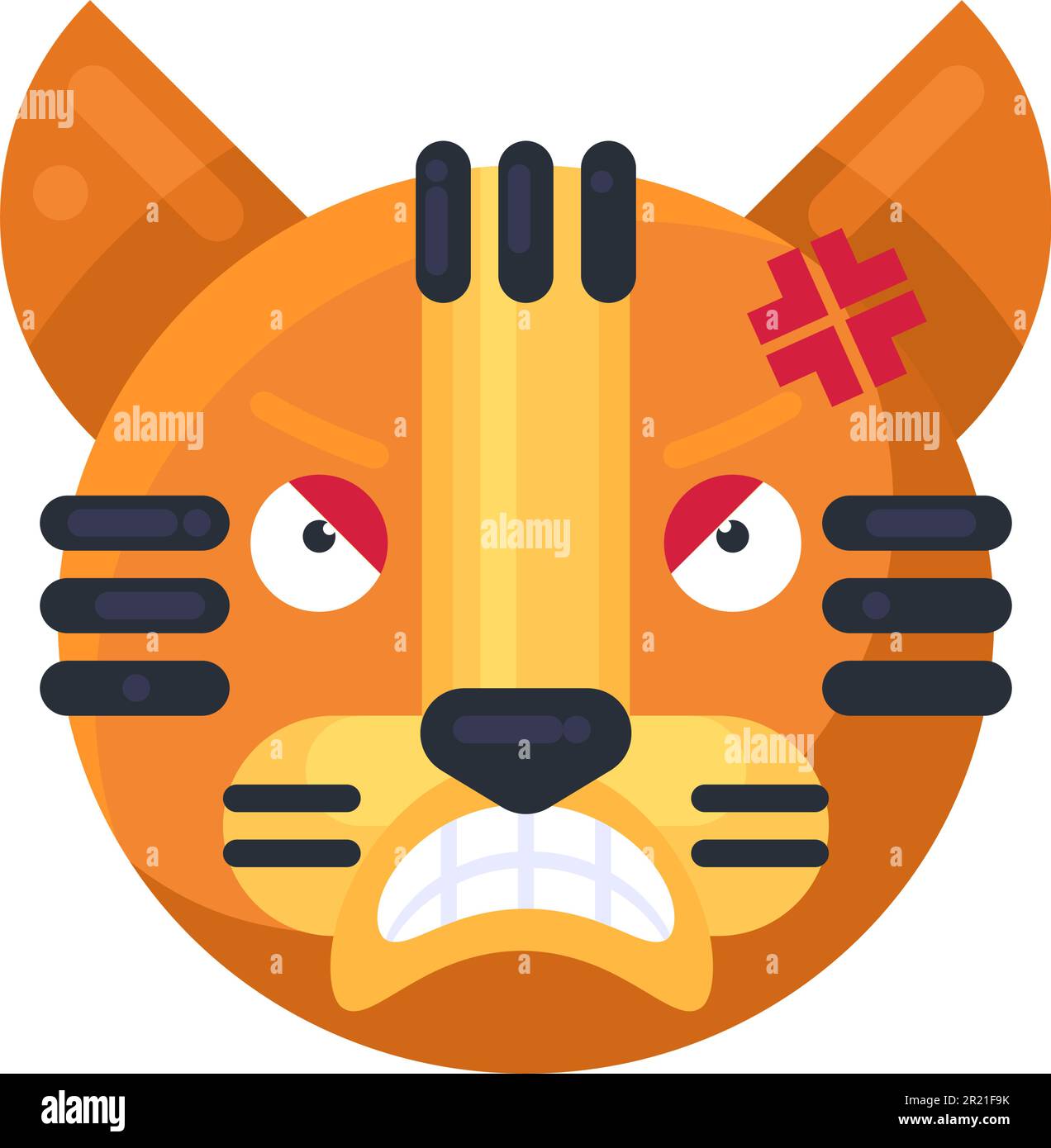 Angry Cat Emoticon Emoji Smiley Vector Illustration Stock