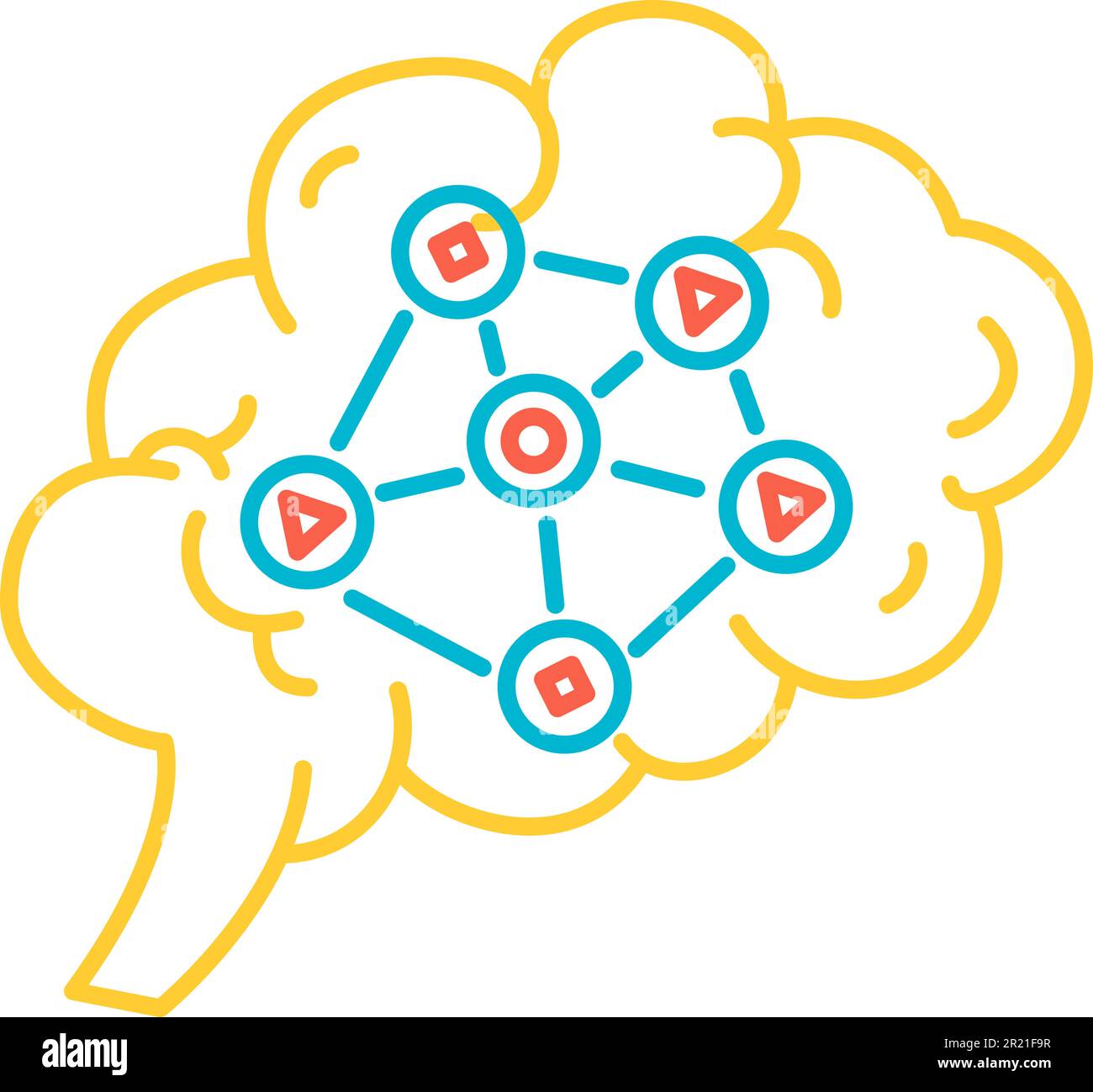 Function analysis and logic of brain icon vector. Mind analytics and