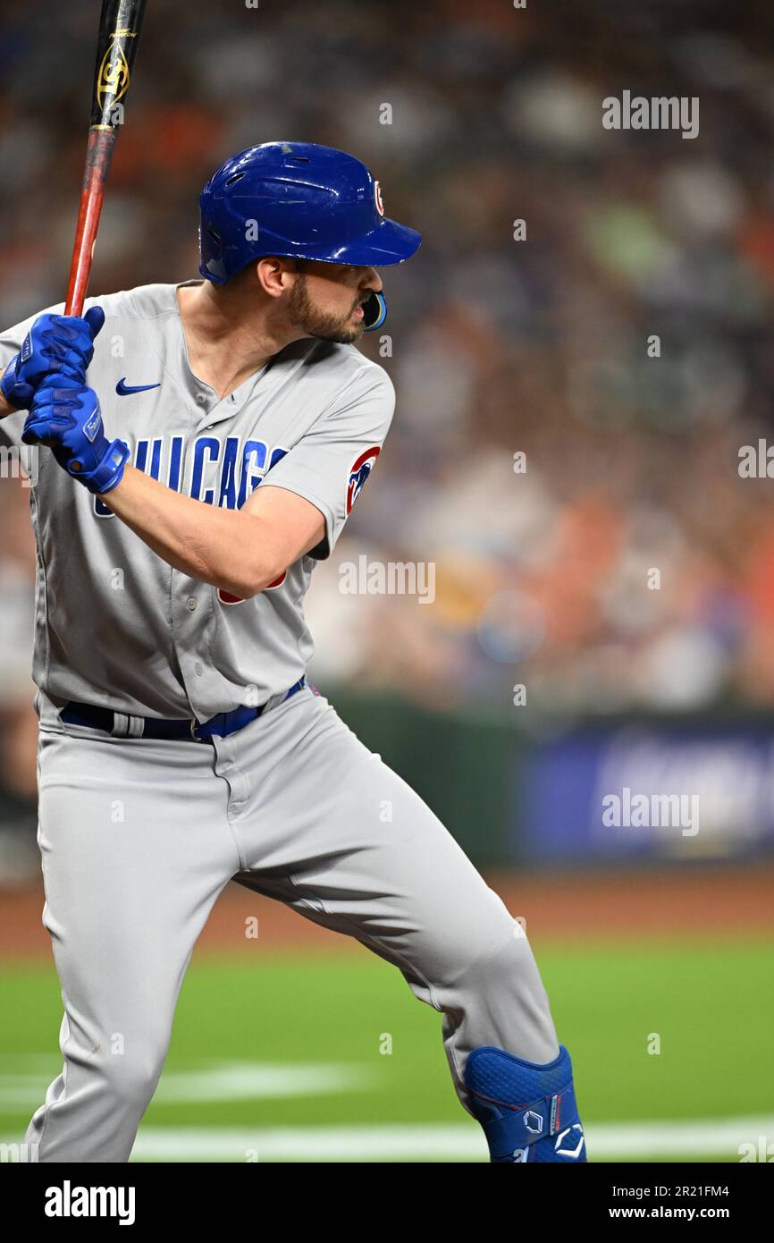 Chicago Cubs first baseman Trey Mancini (36) hits a single to right