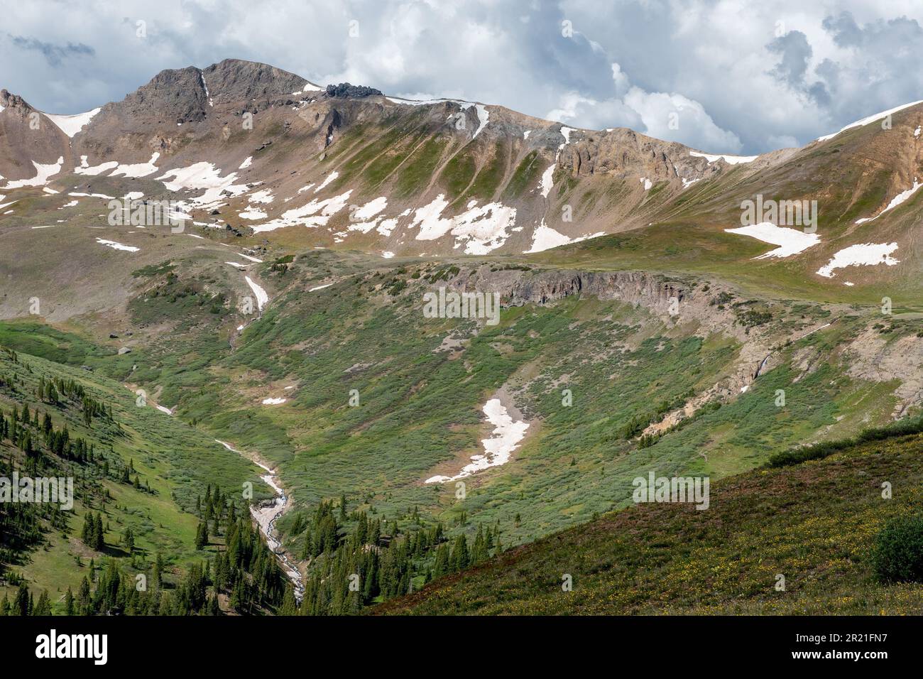 Beautiful scenic mid-summer views at Independence Pass in Colorado. Stock Photo