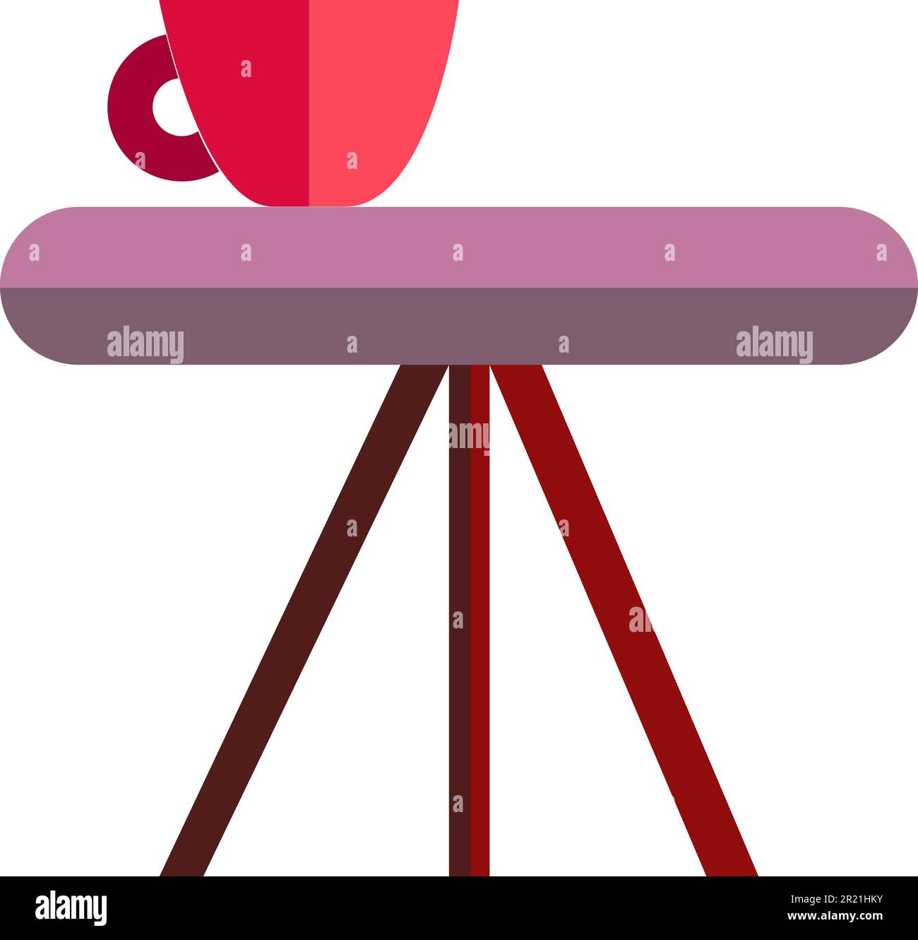 Table canteen furniture with drink cup icon vector. Coffee break or lunch in cafe after