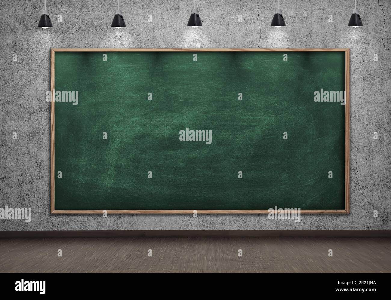 blank blackboard on concrete wall in loft room Stock Photo Alamy