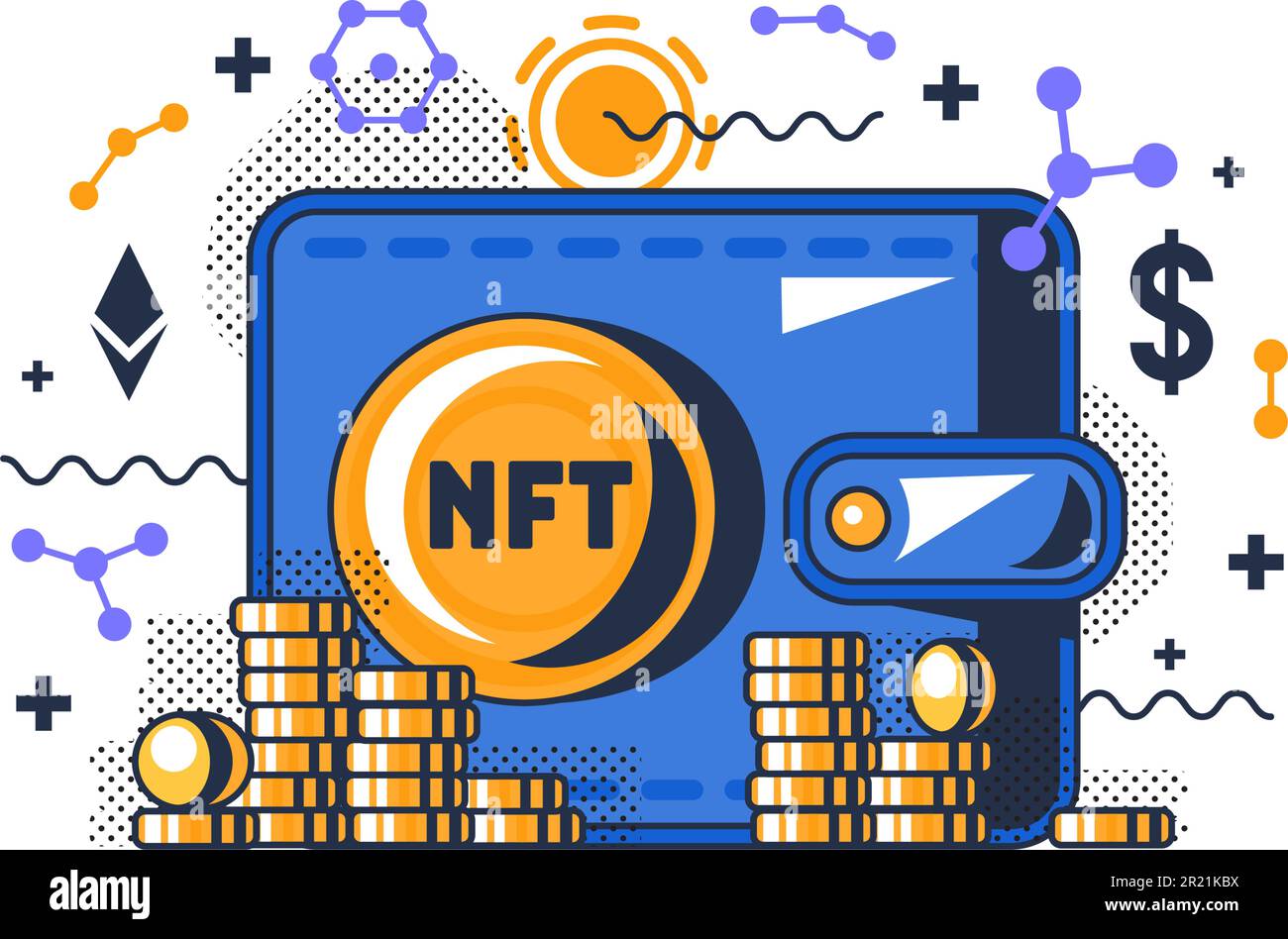 Nft wallet for storage cryptocurrency coin vector. Electronic purse for  storaging digital money and paying online in internet for service. Finance  saf Stock Vector Image & Art - Alamy