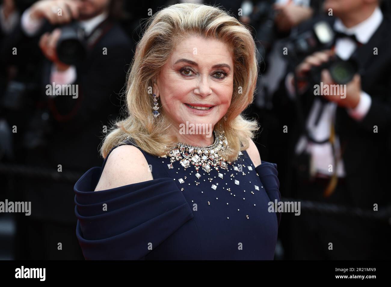 May 16, 2023, Cannes, Cote d'Azur, France: CATHERINE DENEUVE attends the screening of 'Jeanne du Barry' and Opening Ceremony red carpet for the 76th Annual Cannes Film Festival at Palais des Festivals on May 16, 2023 in Cannes, France (Credit Image: © Mickael Chavet/ZUMA Press Wire) EDITORIAL USAGE ONLY! Not for Commercial USAGE! Stock Photo