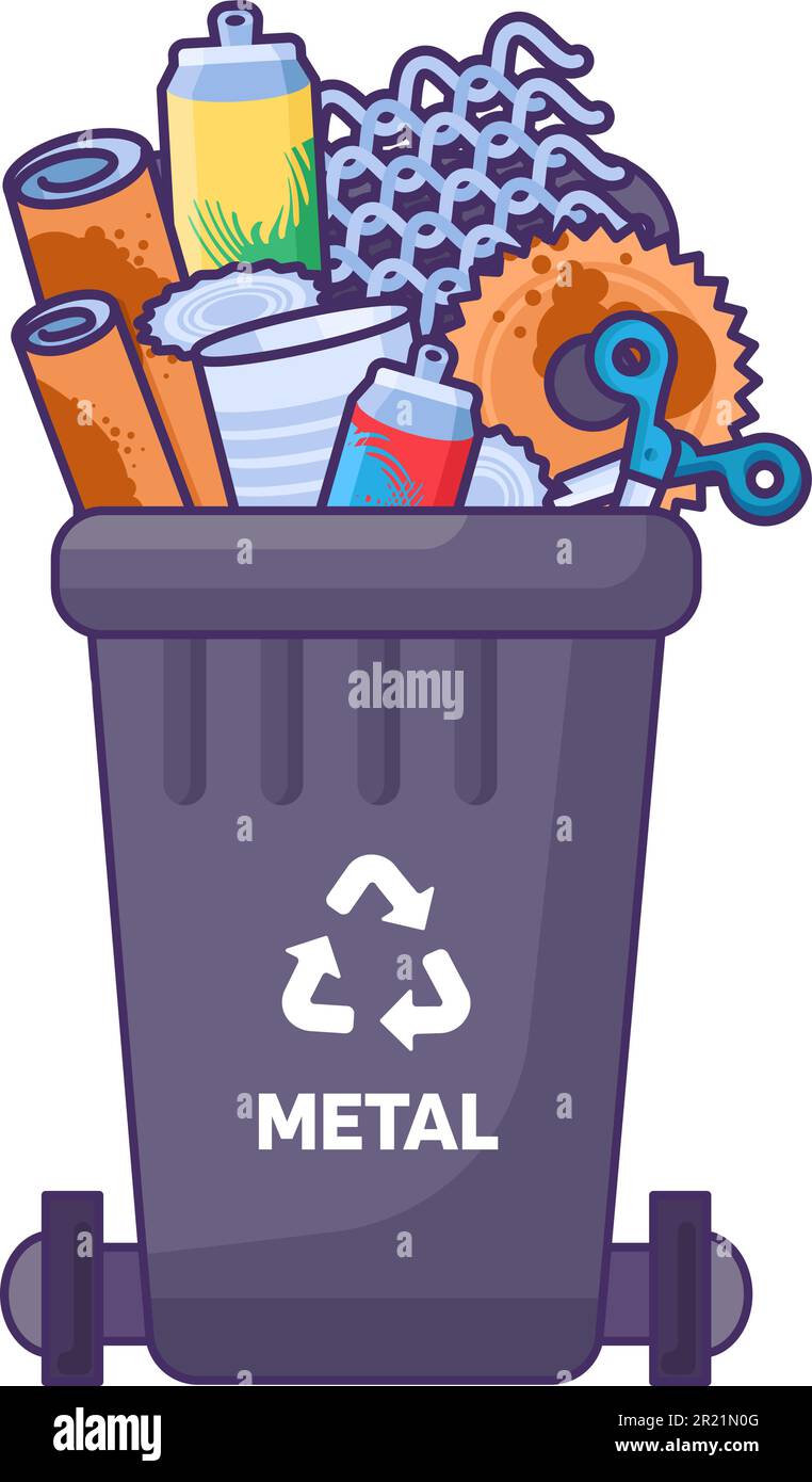 Opened fulled container with lid for storing, recycling and sorting