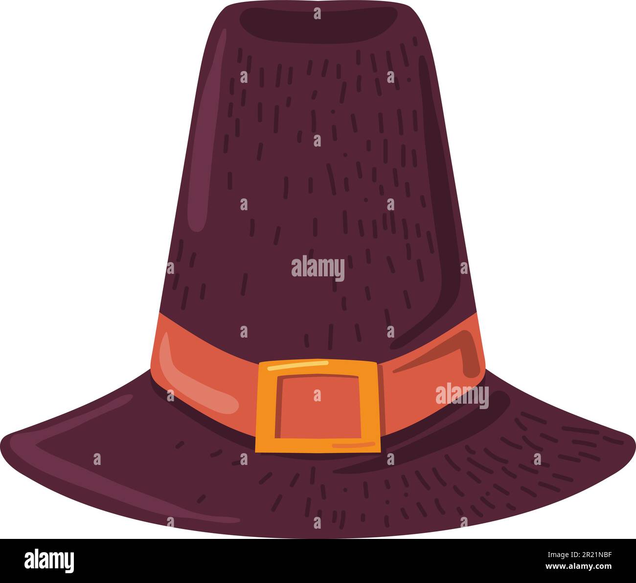 Pilgrim hat with belt thanksgiving holiday vector. Historical and traditional clothes element for celebrate thanks giving day. Elegant festival headwe Stock Vector