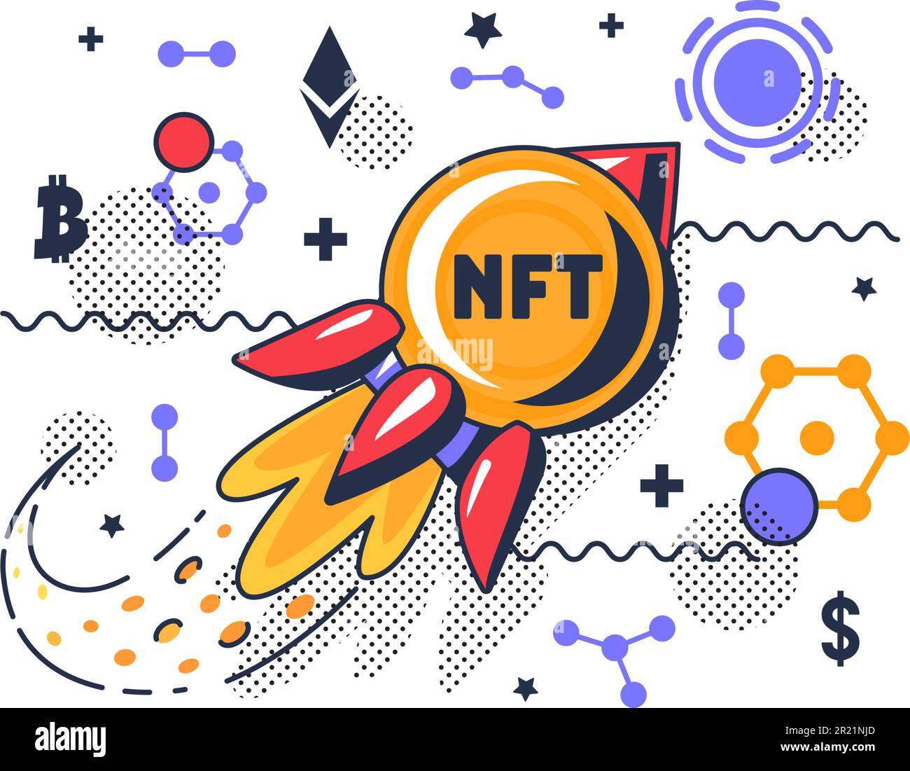 Success nft cryptocurrency project launch vector. Successful financial  innovative and conceptual startup for wealth. Digital finance and crypto  curren Stock Vector Image & Art - Alamy