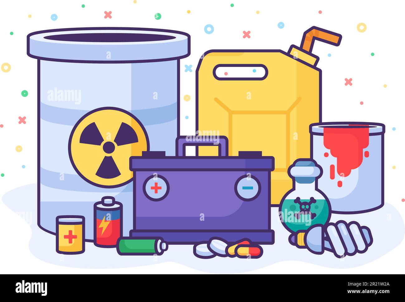 Pile of poisonous and radioactive substances. Heap of Toxic Explosive