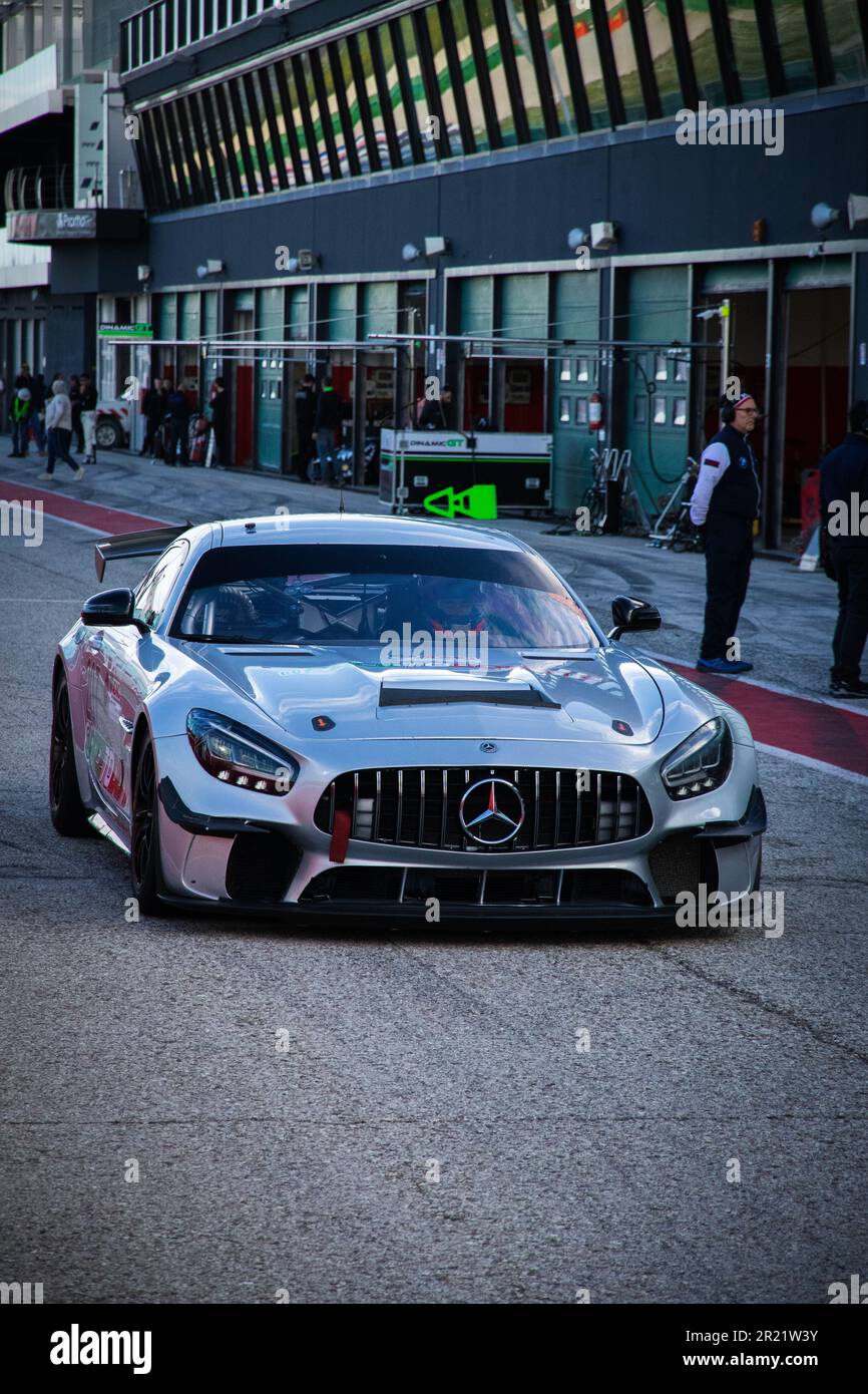 Cars on Track at Misano Stock Photo