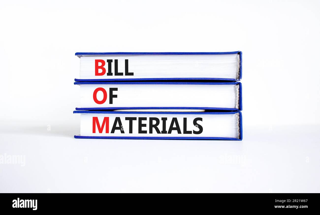 Bom bill of materials symbol concept words bom bill of materials on
