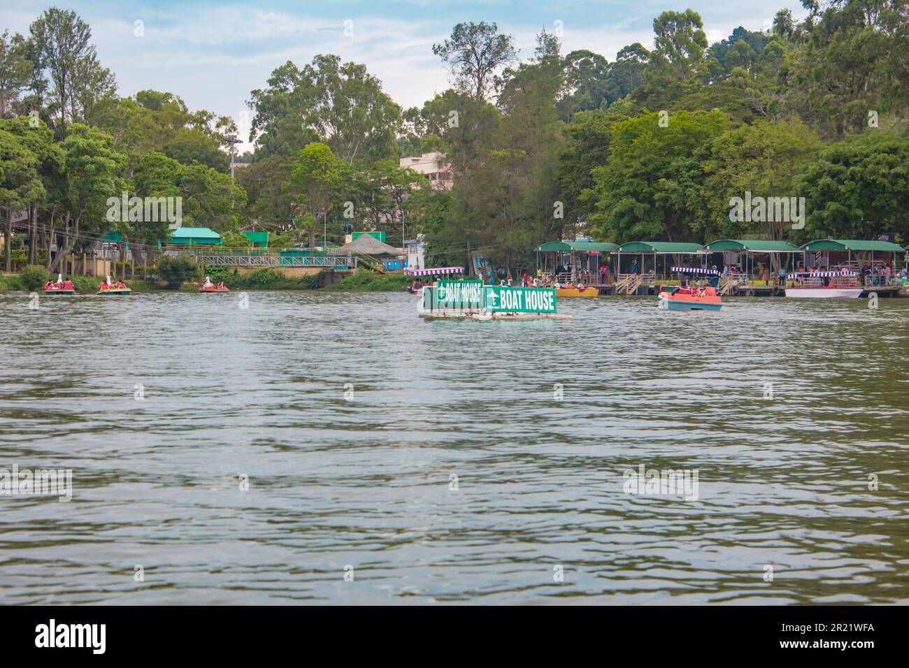 Yercaud, Tamil Nadu, India 09 May 2023 Boat house in Yercaud Lake