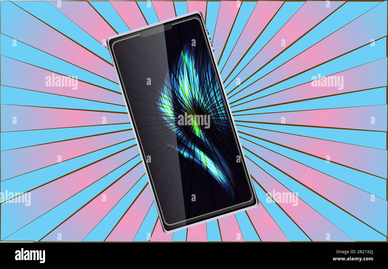 Modern new touchscreen mobile phone smartphone on a background of ...