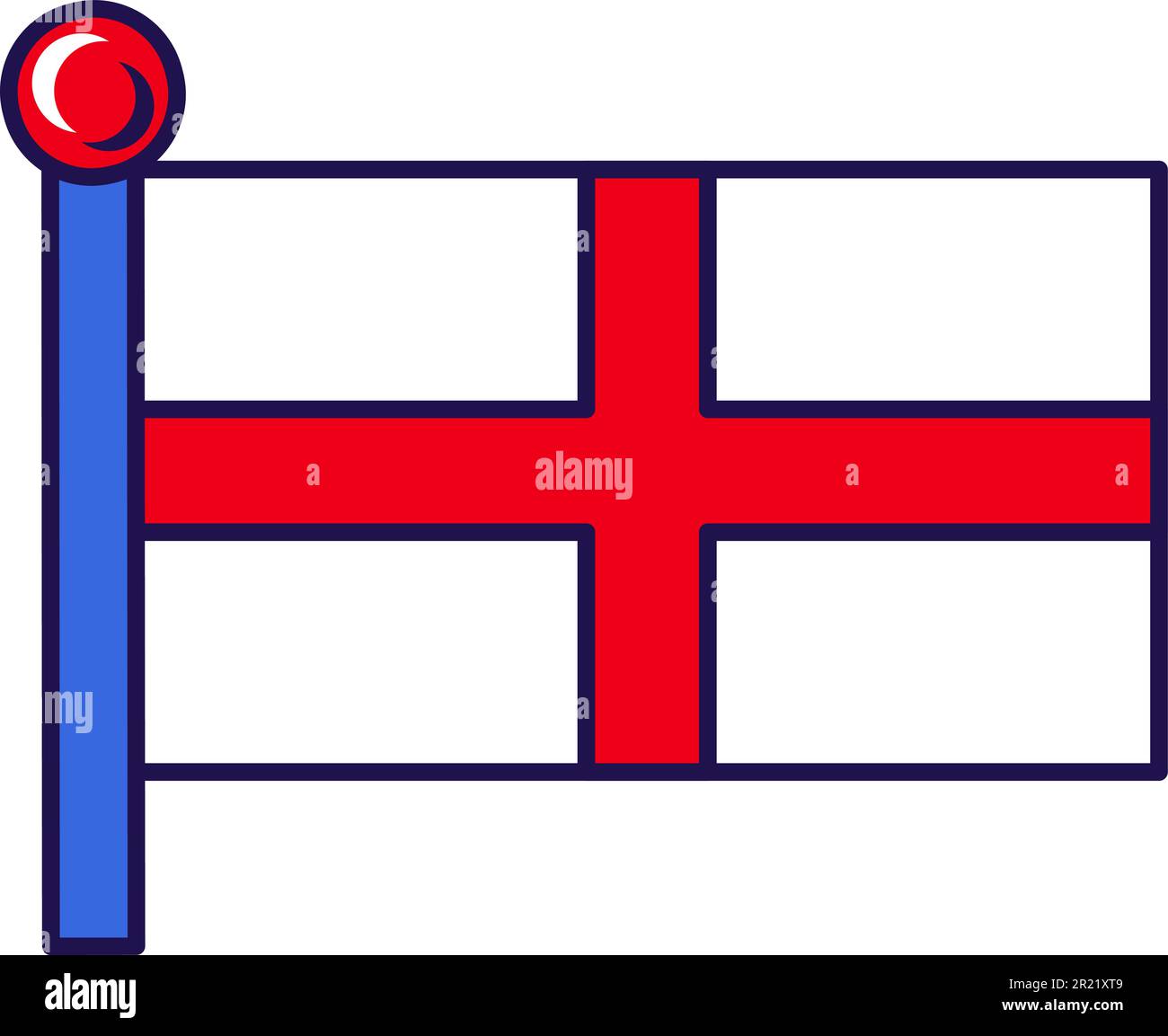 England patriot symbolic flag on flagstaff vector. Constituent country