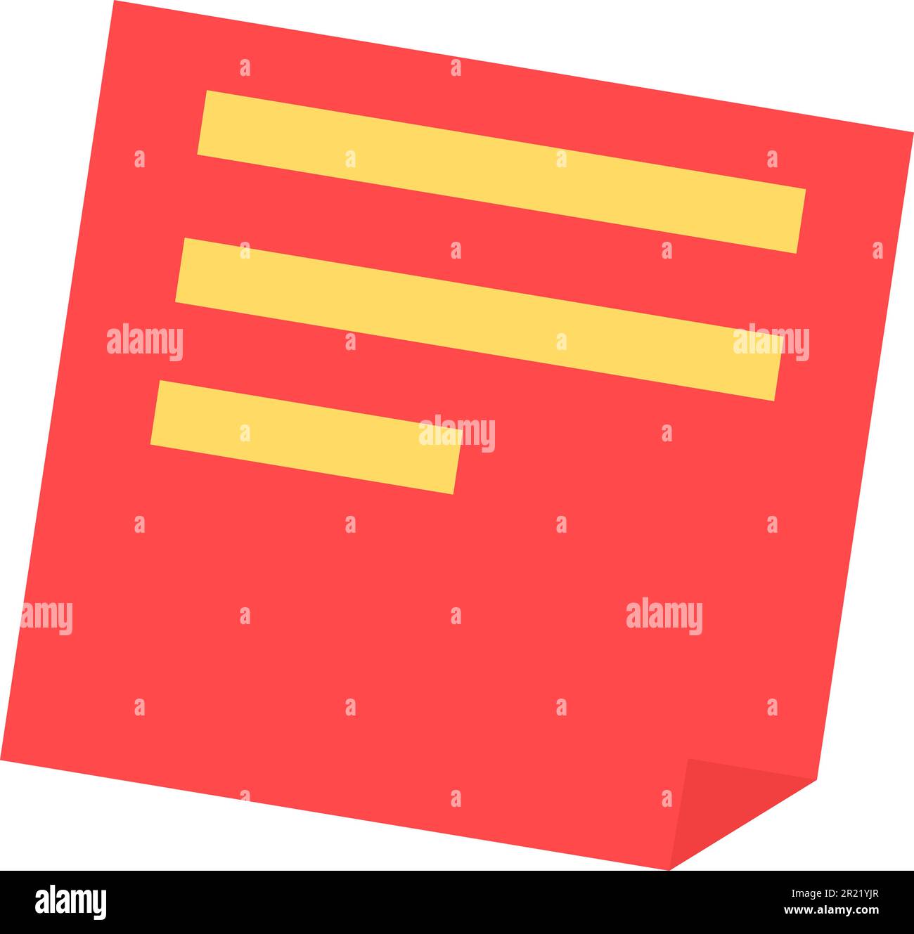 Sticky red paper sticker for notes and reminders. Adhesive sheet of