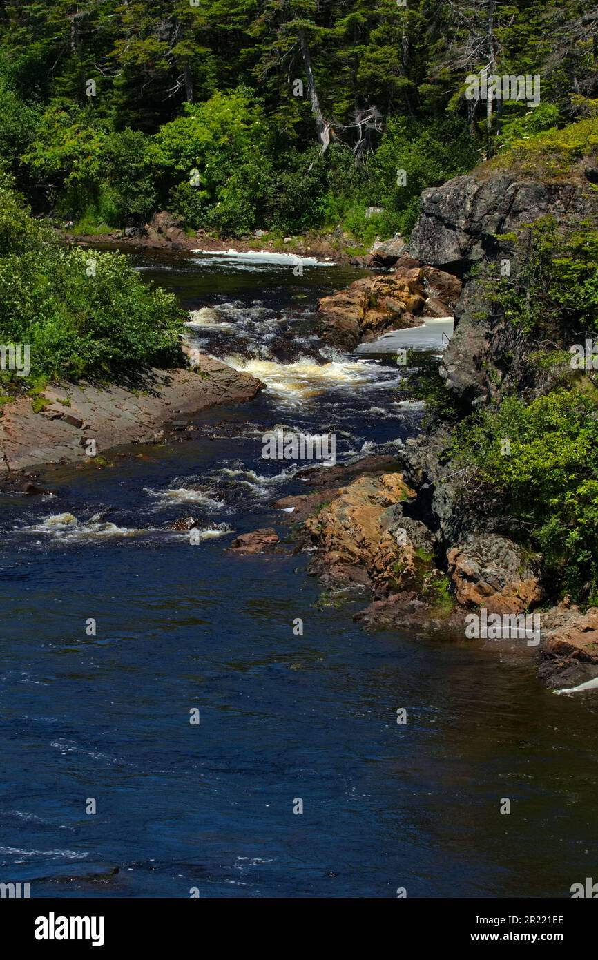 Crystal blue beauty of Rocky River Fishway in Newfoundland and