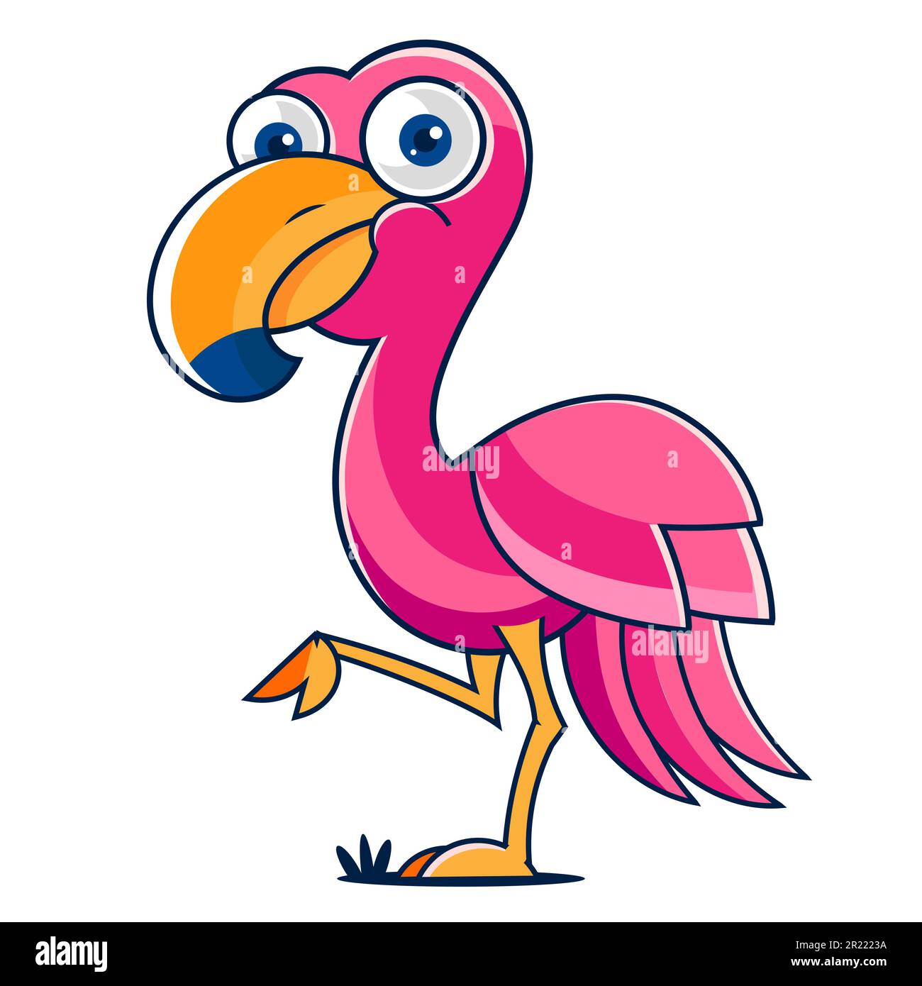 Pink flamingo vector illustration isolated on white Stock Vector Image ...