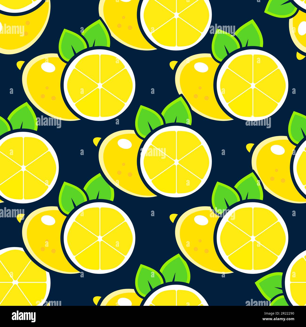 Lemon seamless pattern vector illustration. Summer Vector bright print ...