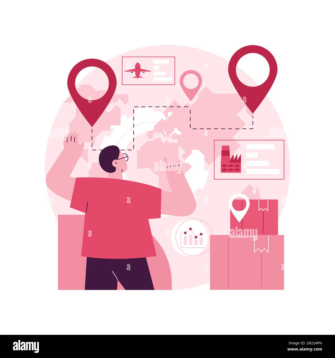 Supply chain management abstract concept vector illustration. Logistics ...