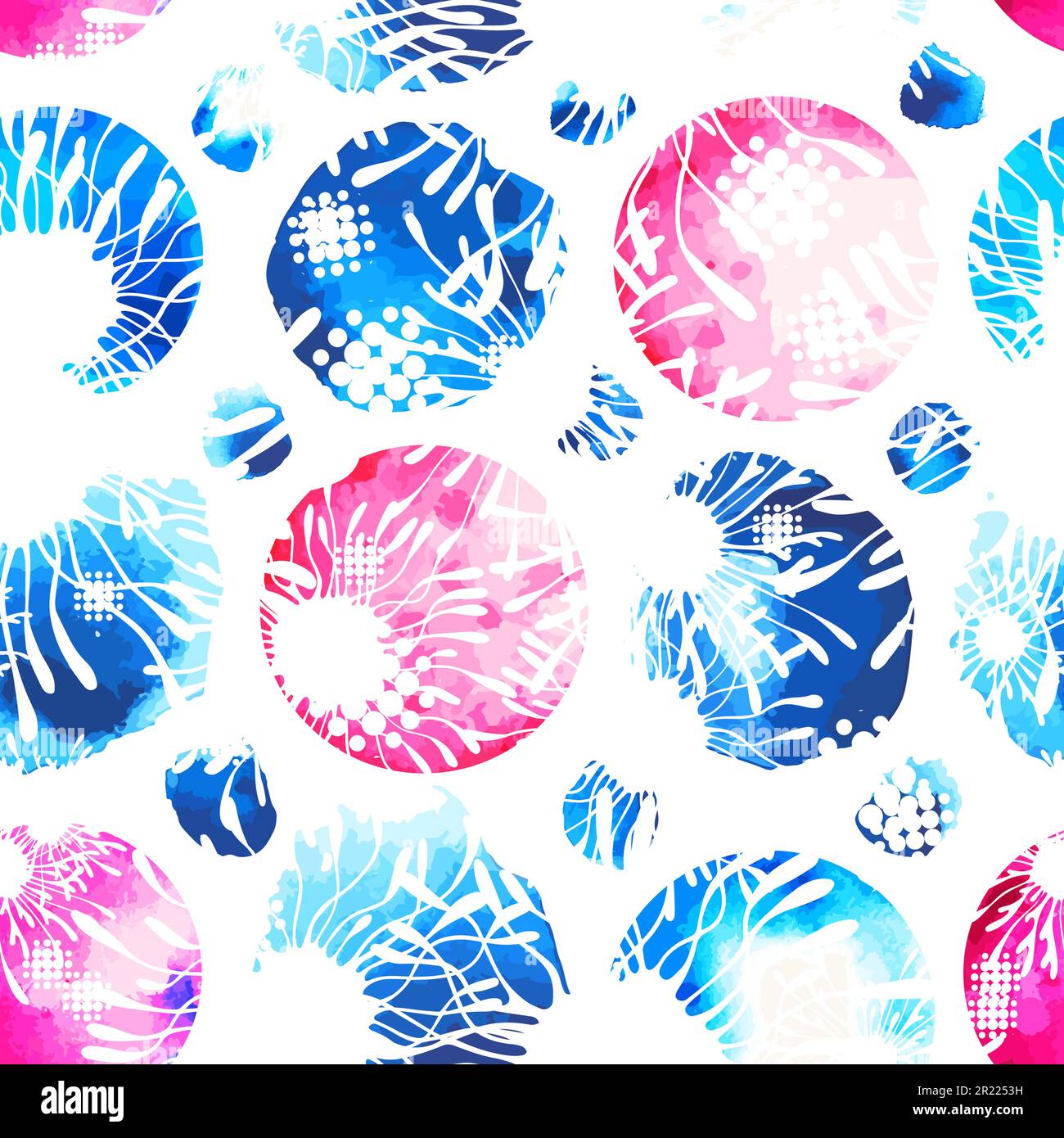 Seamless pattern of watercolor circles. Vector illustration Stock ...