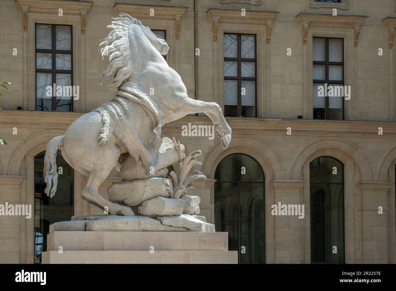 Paris, France - 05 13 2023: Louvre Museum. Sculpture Horse Restrained ...