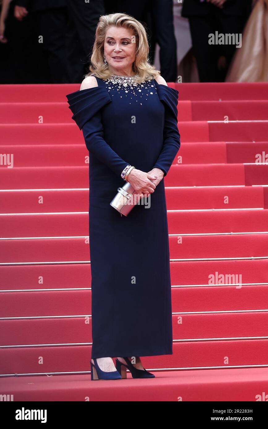 Cannes, France. 16th May, 2023. Catherine Deneuve photographed at the Red Carpet for opening ceremony featuring the film Jeanne Du Barry during the 76th Cannes International Film Festival at Palais des Festivals in Cannes, France Picture by Julie Edwards/Alamy Live News Stock Photo