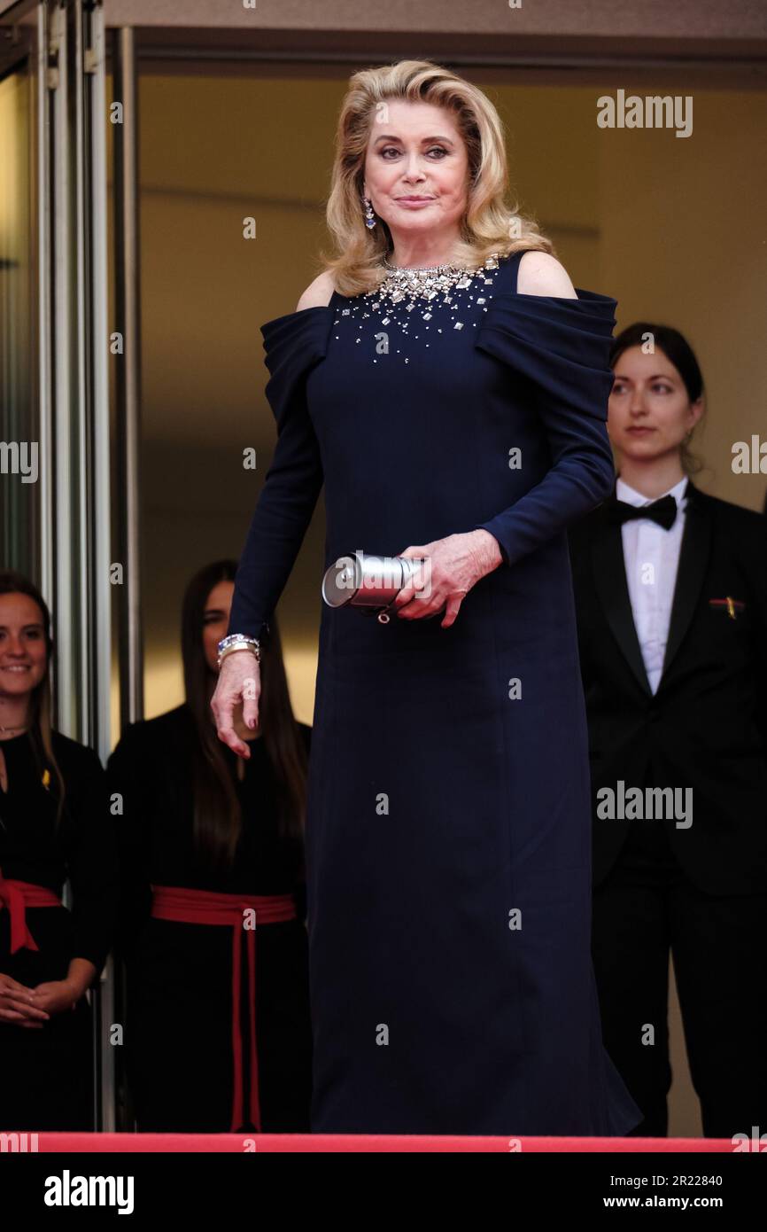 Cannes, France. 16th May, 2023. Catherine Deneuve photographed at the Red Carpet for opening ceremony featuring the film Jeanne Du Barry during the 76th Cannes International Film Festival at Palais des Festivals in Cannes, France Picture by Julie Edwards/Alamy Live News Stock Photo