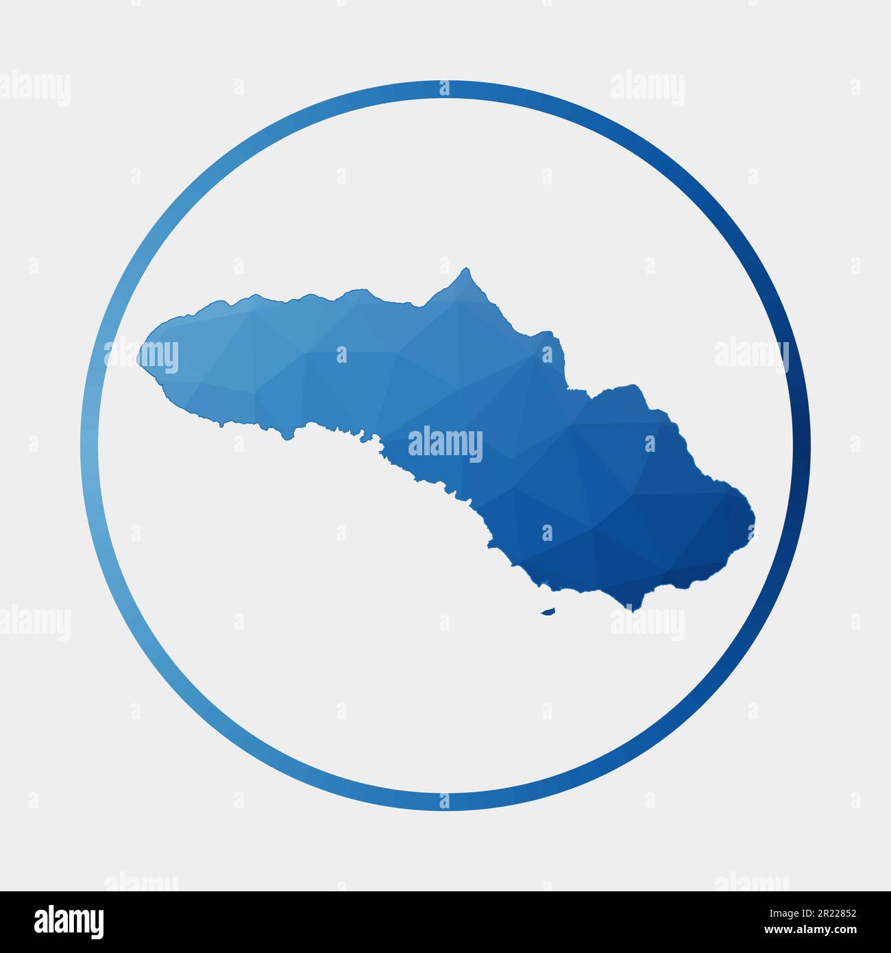 Sumba icon. Polygonal map of the island in gradient ring. Round low ...