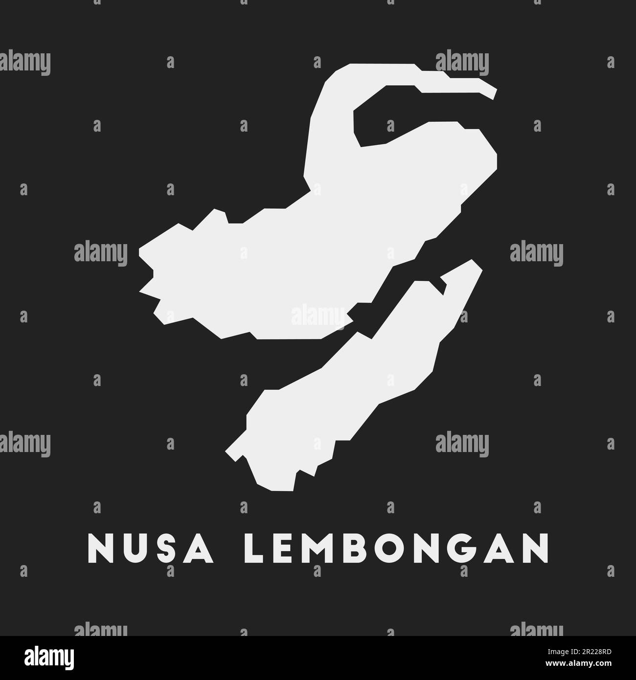 Nusa Lembongan icon. Island map on dark background. Stylish Nusa ...