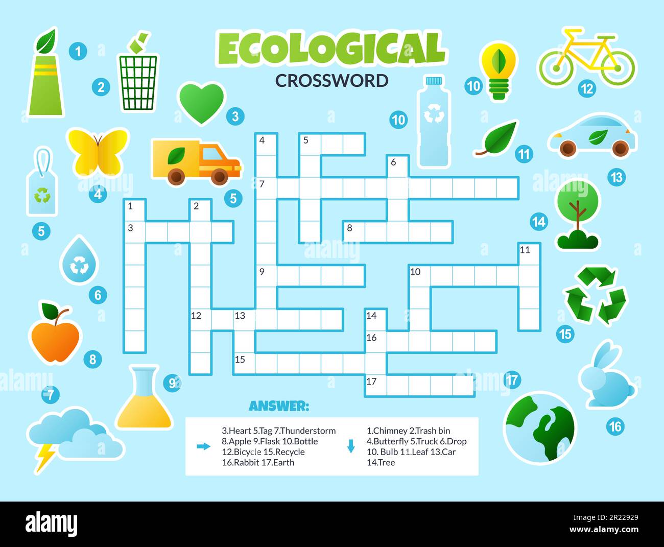 Vector ecological crossword for kids. Eco puzzle Stock Vector Image & Art -  Alamy