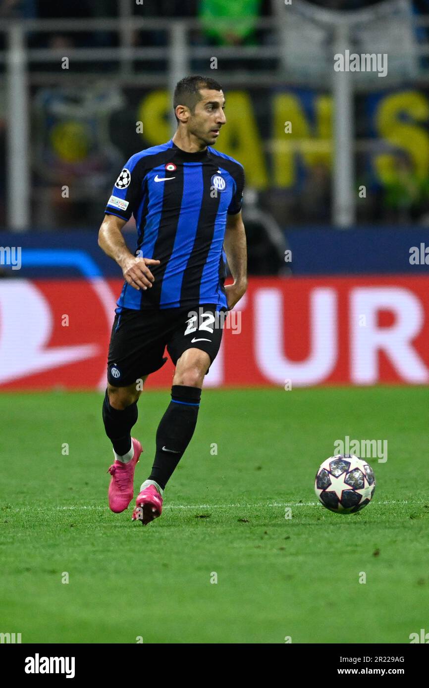 Milan, Italy - 22/02/2023, Henrikh Mkhitaryan (FC Inter) during the UEFA  Champions League, Round of 16, 1st leg football match between FC  Internazionale and FC Porto on February 22, 2023 at Giuseppe