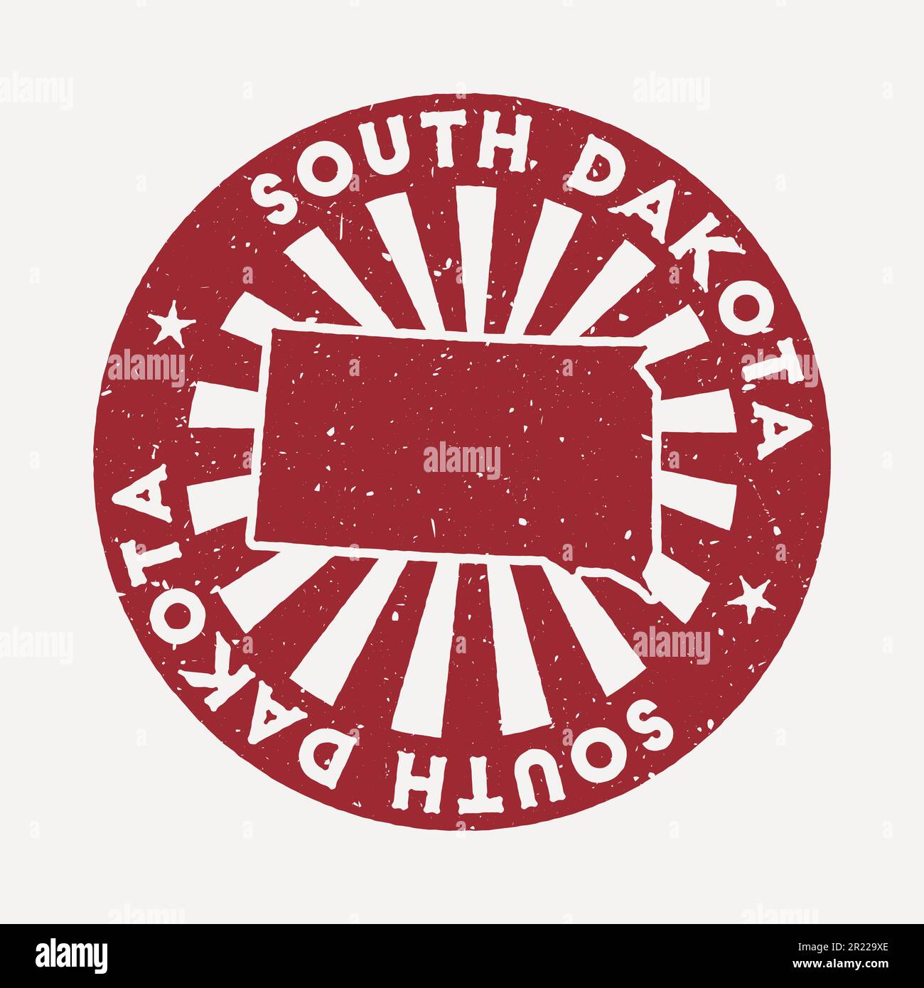 South Dakota stamp. Travel red rubber stamp with the map of US state ...
