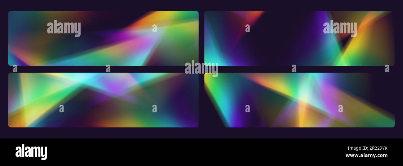 Rainbow refraction overlay, prism light effect, leak flare Stock Vector ...