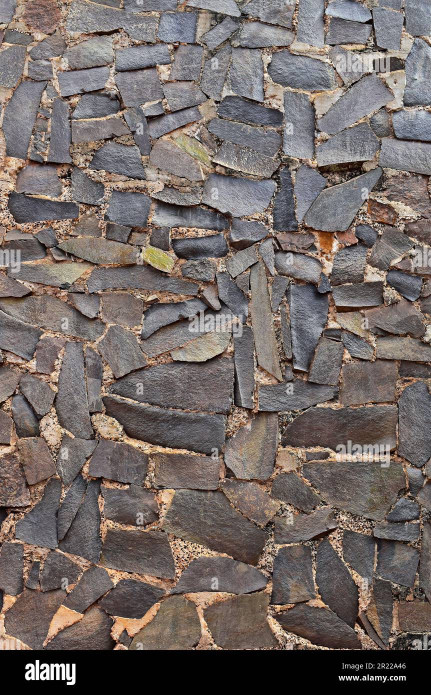 Ancient stone wall in Ribeirao Preto, Brazil Stock Photo
