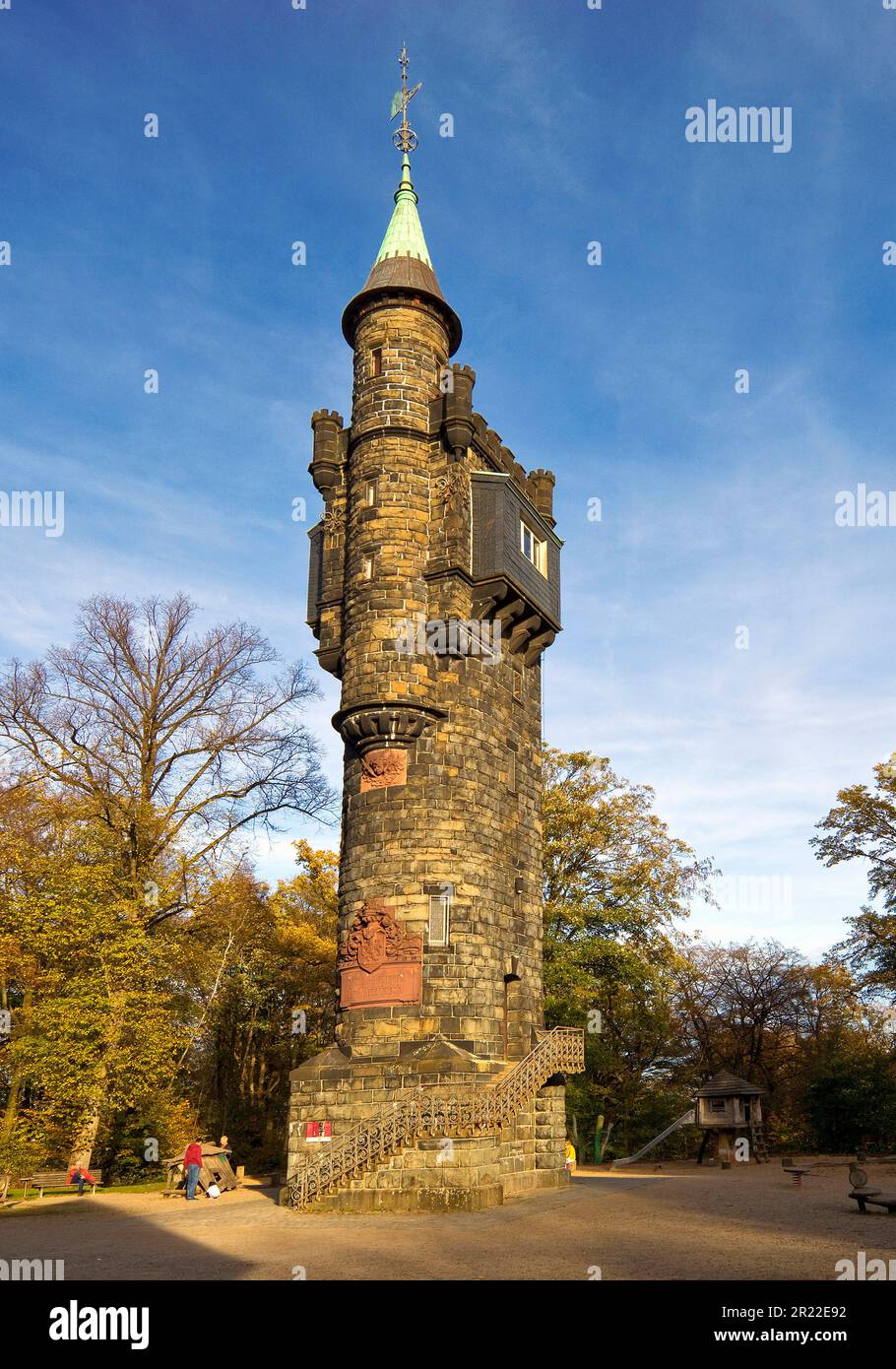 Weyerbusch tower in the park Nuetzenberg in Barmen, Germany, North Rhine-Westphalia, Bergisches Land, Wuppertal Stock Photo
