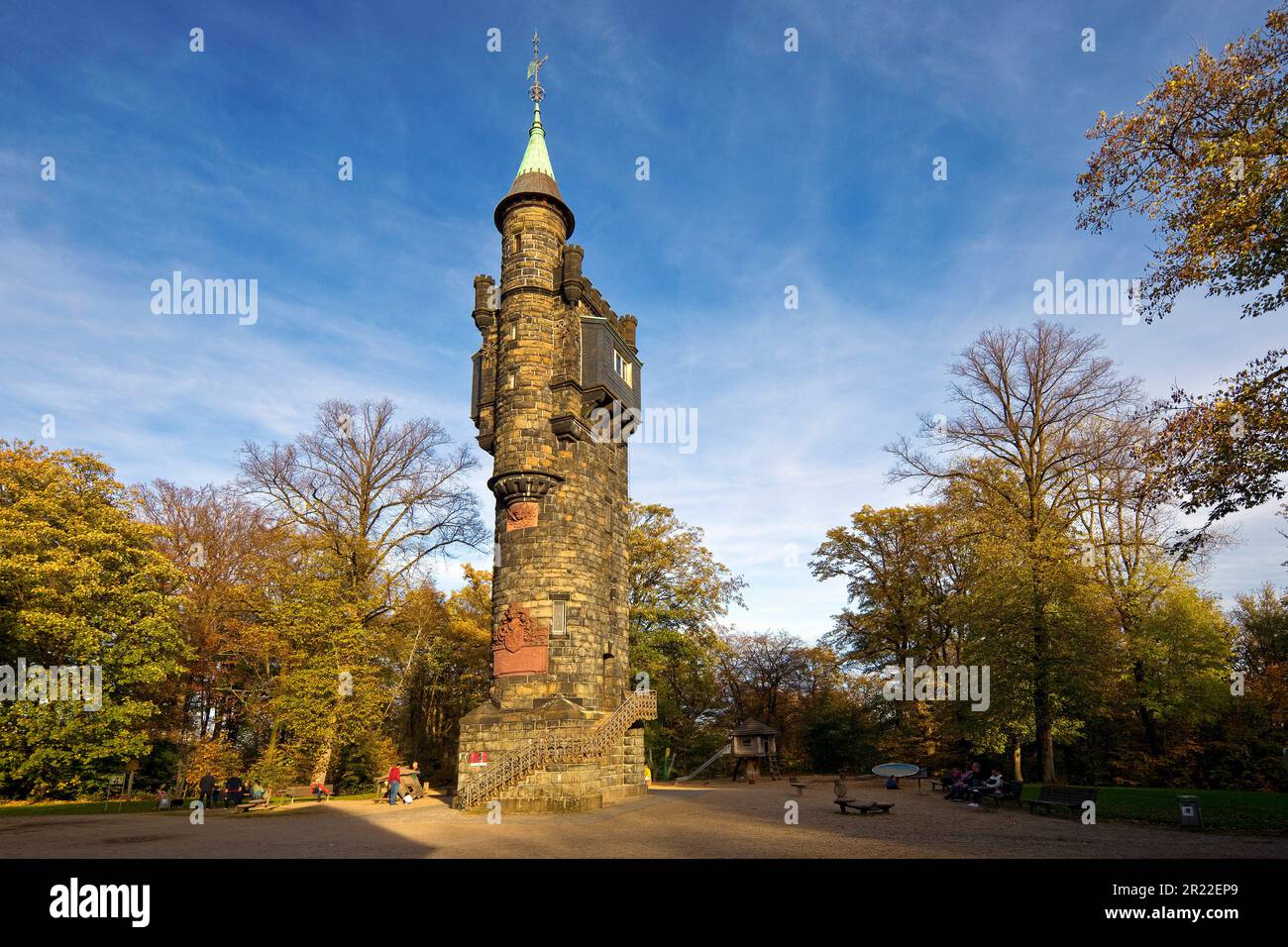 Weyerbusch tower in the park Nuetzenberg in Barmen, Germany, North Rhine-Westphalia, Bergisches Land, Wuppertal Stock Photo