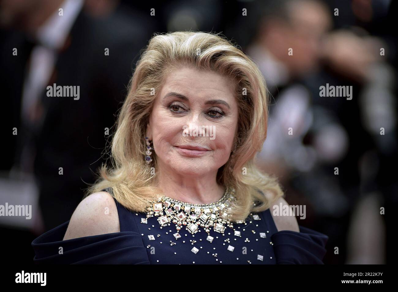 Cannes, France. 16th May, 2023. Catherine Deneuve attends the Opening Gala and premiere of Jeanne du Barry at the 76th Cannes Film Festival at Palais des Festivals in Cannes, France on Tuesday, May 16, 2023. Photo by Rocco Spaziani/ Credit: UPI/Alamy Live News Stock Photo