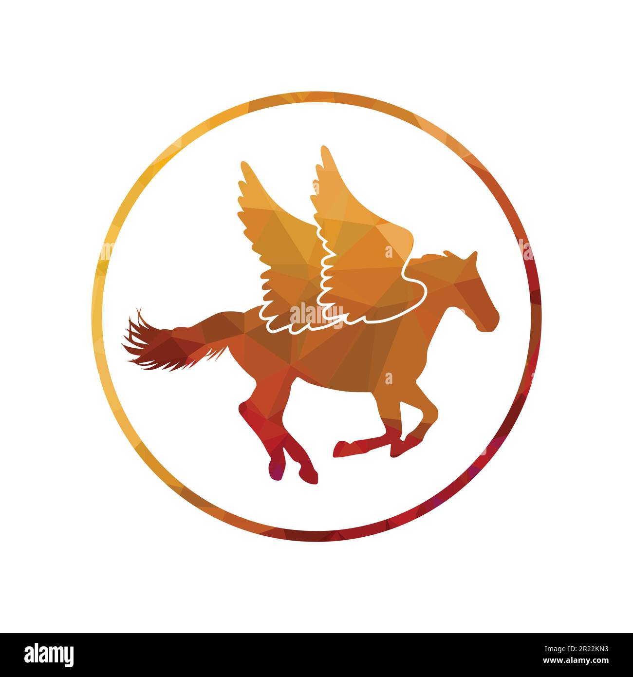 Horse running icon vector illustration flying horse with wings inside a