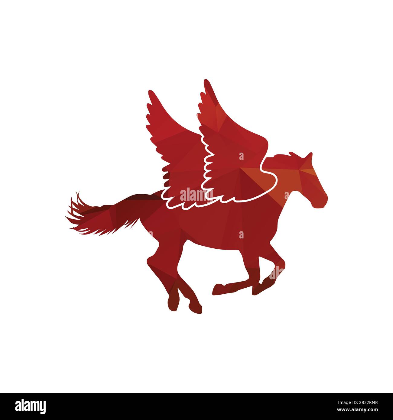 Horse running icon vector illustration flying horse with wings pattern