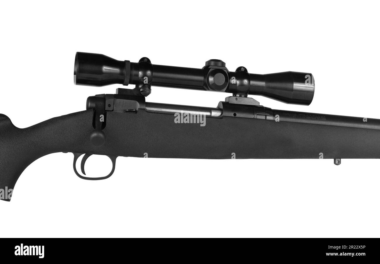Isolated high powered rifle with a scope Stock Photo Alamy