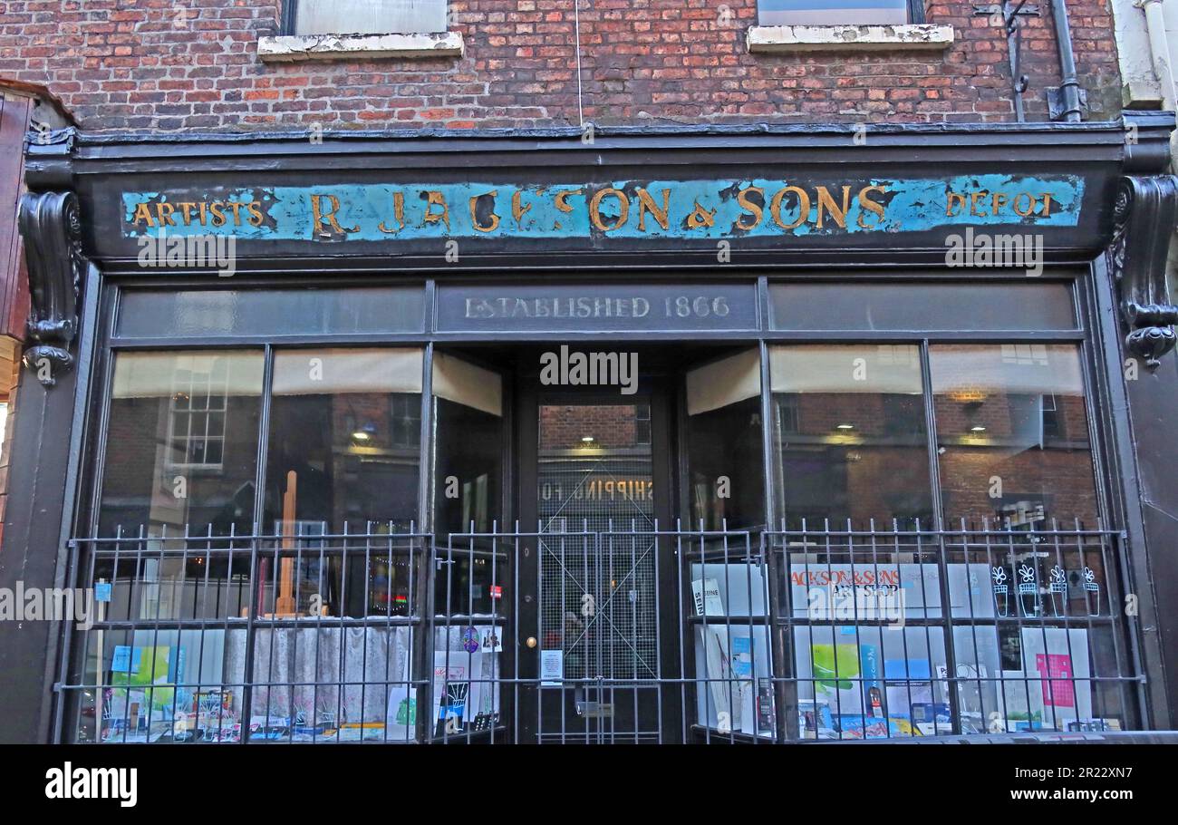Artists Depot shop, R Jackson & Sons 1866, 20 Slater St, Liverpool , Merseyside, England, L1 4BS Stock Photo